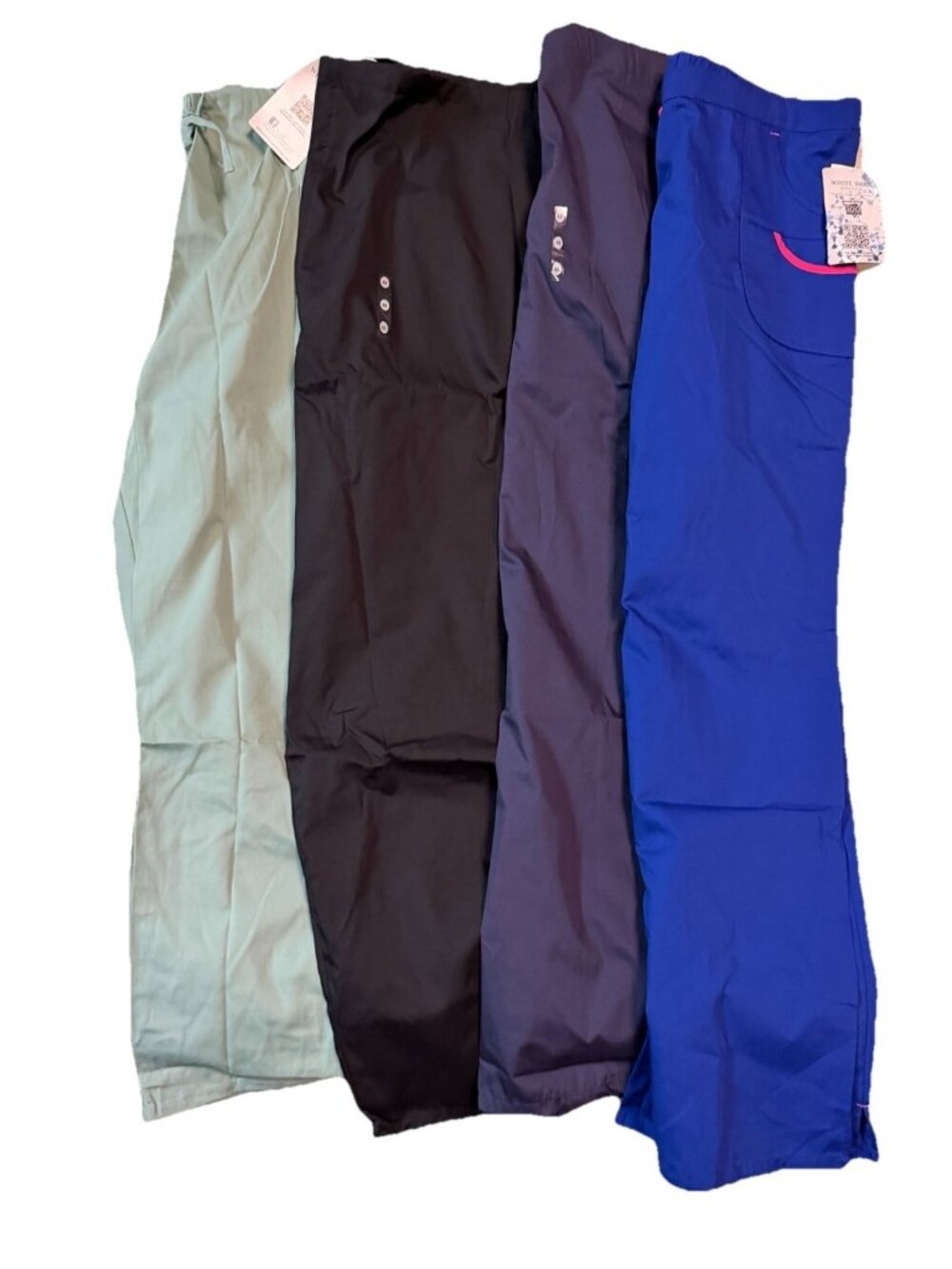 LOT OF 4: White Swan Drawstring Unisex Scrub Pants With Pockets- 4X Plus Size